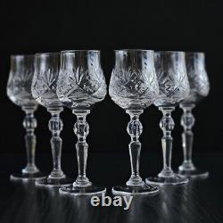 Set of 6 Elegant Hand-Cut Crystal Shot Liquer Glasses by NEMAN, 2 oz, 5.9-Tall