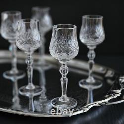 Set of 6 Elegant Hand-Cut Crystal Shot Liquer Glasses by NEMAN, 2 oz, 5.9-Tall