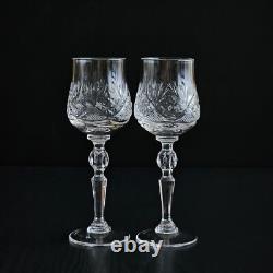 Set of 6 Elegant Hand-Cut Crystal Shot Liquer Glasses by NEMAN, 2 oz, 5.9-Tall