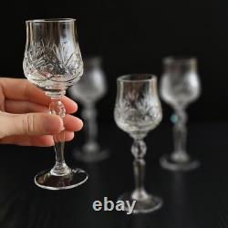 Set of 6 Elegant Hand-Cut Crystal Shot Liquer Glasses by NEMAN, 2 oz, 5.9-Tall