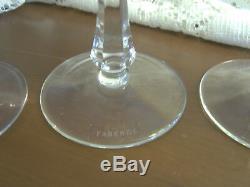 Set of 6 Faberge Xenia Cut to Clear Crystal Wine Glasses all Signed
