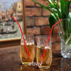 Set of 6 Hand-Cut Crystal Highball Glasses Neman Vintage Russian Glasses