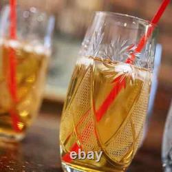 Set of 6 Hand-Cut Crystal Highball Glasses Neman Vintage Russian Glasses