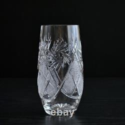 Set of 6 Hand-Cut Crystal Highball Glasses Neman Vintage Russian Glasses