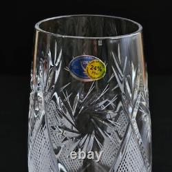 Set of 6 Hand-Cut Crystal Highball Glasses Neman Vintage Russian Glasses