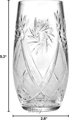 Set of 6 Hand-Cut Crystal Highball Glasses Neman Vintage Russian Glasses