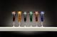 Set of 6 Hand Made 24%Lead Crystal Champagne Glasses in Multicolor withDrape Cut