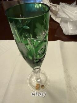 Set of 6 Nachtmann Traube Emerald cut to clear Champagne Flutes