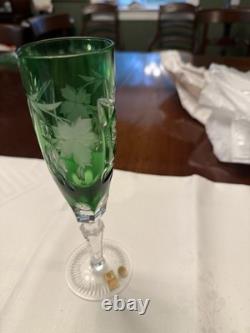 Set of 6 Nachtmann Traube Emerald cut to clear Champagne Flutes