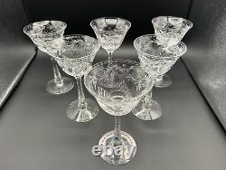 Set of 6 Rare Hawkes Crystal in Talisman Crystal Champagne/Tall Sherbet Glasses
