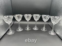 Set of 6 Rare Hawkes Crystal in Talisman Crystal Champagne/Tall Sherbet Glasses