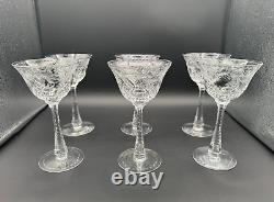 Set of 6 Rare Hawkes Crystal in Talisman Crystal Champagne/Tall Sherbet Glasses