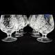 Set of 6 Russian Cut Crystal Snifter Glasses 5 oz USSR Soviet Cognac Goblet