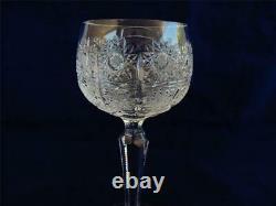 Set of 6 VTG Czech Crystal Wine Goblets/Glasses Bohemian Queen Lace Hand Cut