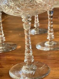 Set of 6 VTG Rock Sharpe Atlantis Cut Crystal Cocktail Glasses 5 3/4