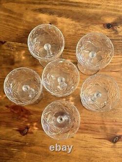 Set of 6 VTG Rock Sharpe Atlantis Cut Crystal Cocktail Glasses 5 3/4