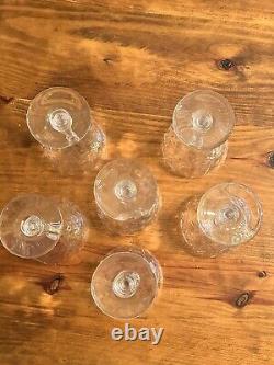 Set of 6 VTG Rock Sharpe Atlantis Cut Crystal Cocktail Glasses 5 3/4