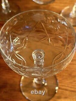 Set of 6 VTG Rock Sharpe Atlantis Cut Crystal Cocktail Glasses 5 3/4