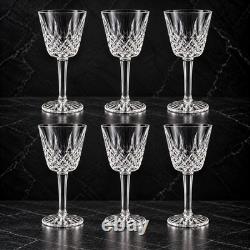 Set of 6 Vintage Waterford Cut Crystal Wine Glass Goblets Clear Stemware 6