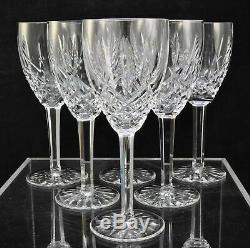 Set of 6 Waterford Cut Crystal Araglin 7 7/8 Inch Water Goblets