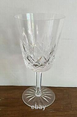 Set of 6 Waterford Cut Crystal Lismore 6 7/8 Inch 9 oz Water Goblet Mint