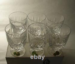 Set of 6 Waterford Cut Crystal Lismore Juice Glasses Ireland signed Original Box