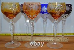 Set of 6 Wein-Gläser, Stemware Crystal Wine Glass Hand Cut 8-1/4 Tall