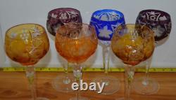 Set of 6 Wein-Gläser, Stemware Crystal Wine Glass Hand Cut 8-1/4 Tall