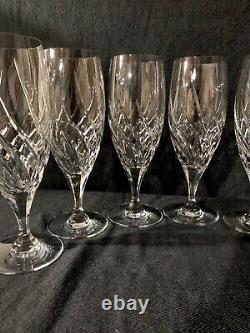 Set of 7 MIKASA OLYMPUS 8 1/2 Iced Tea Glasses Swirl Cut Lead Crystal