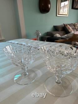 Set of 7 Vintage Cut Crystal Dessert Bowls Pedestal Compotes Elegant Glass