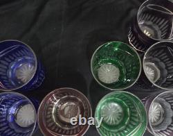 Set of 8 Bohemian Crystal Cut to Clear Tumblers Old Fashioned Glasses