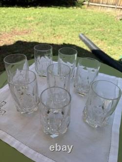 Set of 8 Nachtmann Alexandra Cut Crystal Juice Glasses 4.5? 1970s West Germany