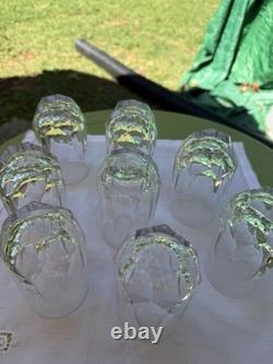 Set of 8 Nachtmann Alexandra Cut Crystal Juice Glasses 4.5? 1970s West Germany