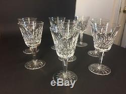 Set of 8 WATERFORD LISMORE CUT CRYSTAL CLARET WINE GLASSES 5 7/8 No Reserve