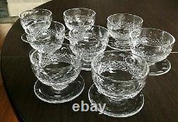 Set of EIGHT (8) Waterford Crystal COLLEEN Footed Dessert Bowl 3 Cut Circles