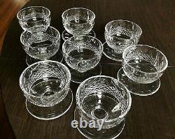 Set of EIGHT (8) Waterford Crystal COLLEEN Footed Dessert Bowl 3 Cut Circles