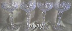 Set of Four Waterford Crystal Cut Coupe 12 oz Glasses