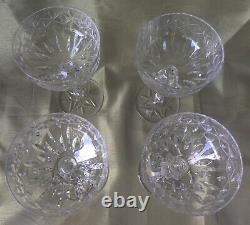 Set of Four Waterford Crystal Cut Coupe 12 oz Glasses
