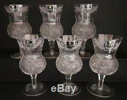 Set of Six (6) EDINBURGH Crystal THISTLE cut Water Goblet Goblets Glass Glasses