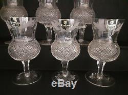 Set of Six (6) EDINBURGH Crystal THISTLE cut Water Goblet Goblets Glass Glasses