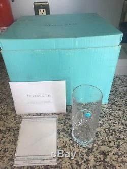 Set of Six Tiffany & Co Rock Cut Crystal 16 oz Drinking Glasses- never used