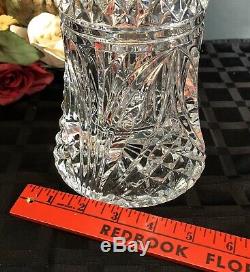 Shannon Crystal Trumpet Vase 24% Lead made Czech Republic LARGE heavy deep cuts