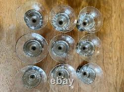 Sherbet Dishes Bowls Cups Cut Crystal Inserts In Silver Bases Set 12 Sherbert