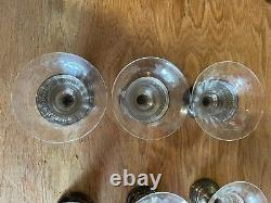 Sherbet Dishes Bowls Cups Cut Crystal Inserts In Silver Bases Set 12 Sherbert