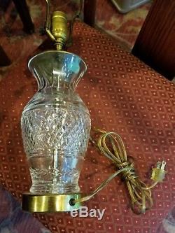 Signed WATERFORD Irish Crystal GLANDORE Cut Glass BIG 22 Electric Table Lamp