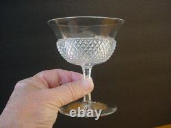 Six Antique Irish Cut Glass Crystal Champagne Glasses