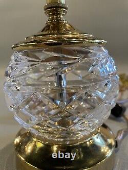 Small Clear Cut Crystal Glass Vanity or Accessory Table Top Lamp