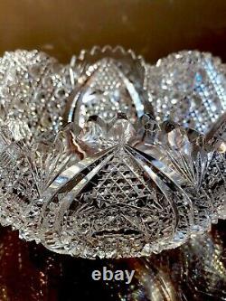 Spectacular Antique American Brilliant Cut Crystal Bowl Centerpiece Stunning