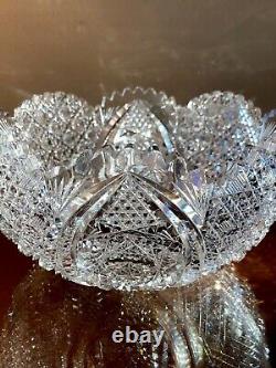 Spectacular Antique American Brilliant Cut Crystal Bowl Centerpiece Stunning