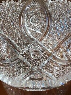 Spectacular Antique American Brilliant Cut Crystal Bowl Centerpiece Stunning